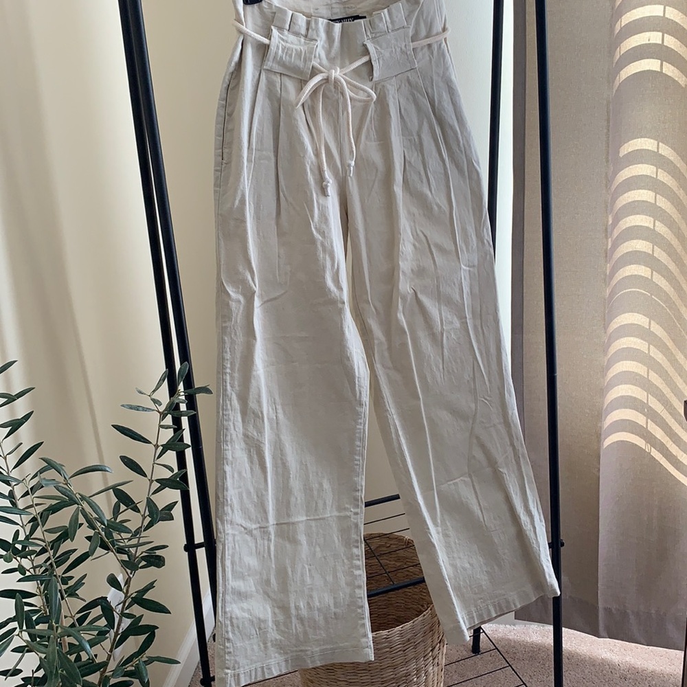 COPY - Linen blend stretch wide leg pants